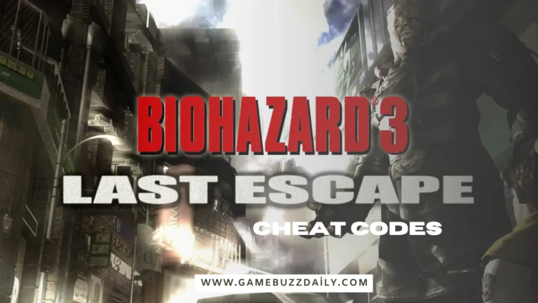 Biohazard 3: last escape cheat codes